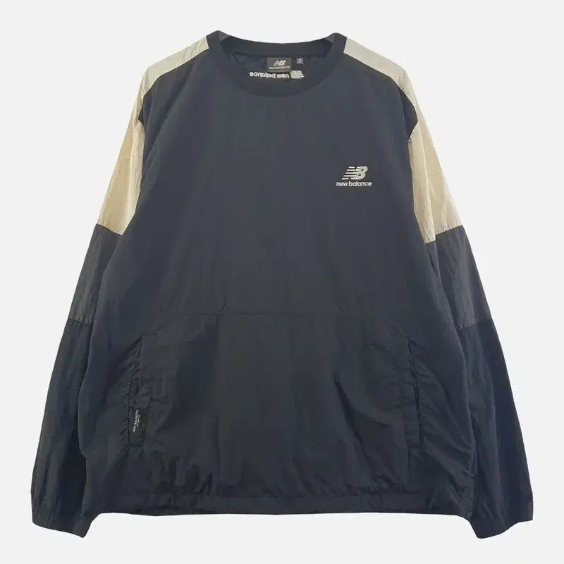 [BUNJANG] New Balance Black Men's Anorak Long Sleeve T-Shirt 105 / 뉴발란스 블랙 남자 아노락 긴팔티 105 N8223