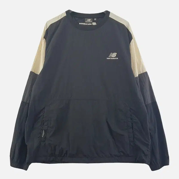 [BUNJANG] New Balance Black Men's Anorak Long Sleeve T-Shirt 105 / 뉴발란스 블랙 남자 아노락 긴팔티 105 N8223