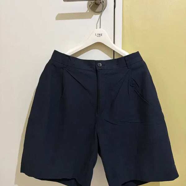 [BUNJANG] ASTERR Navy Cotton Linen Blend Shorts / ASTERR 반바지