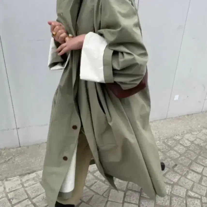[BUNJANG] ETHOS Khaki Trench Coat / ETHOS 에토스 카키 트렌치