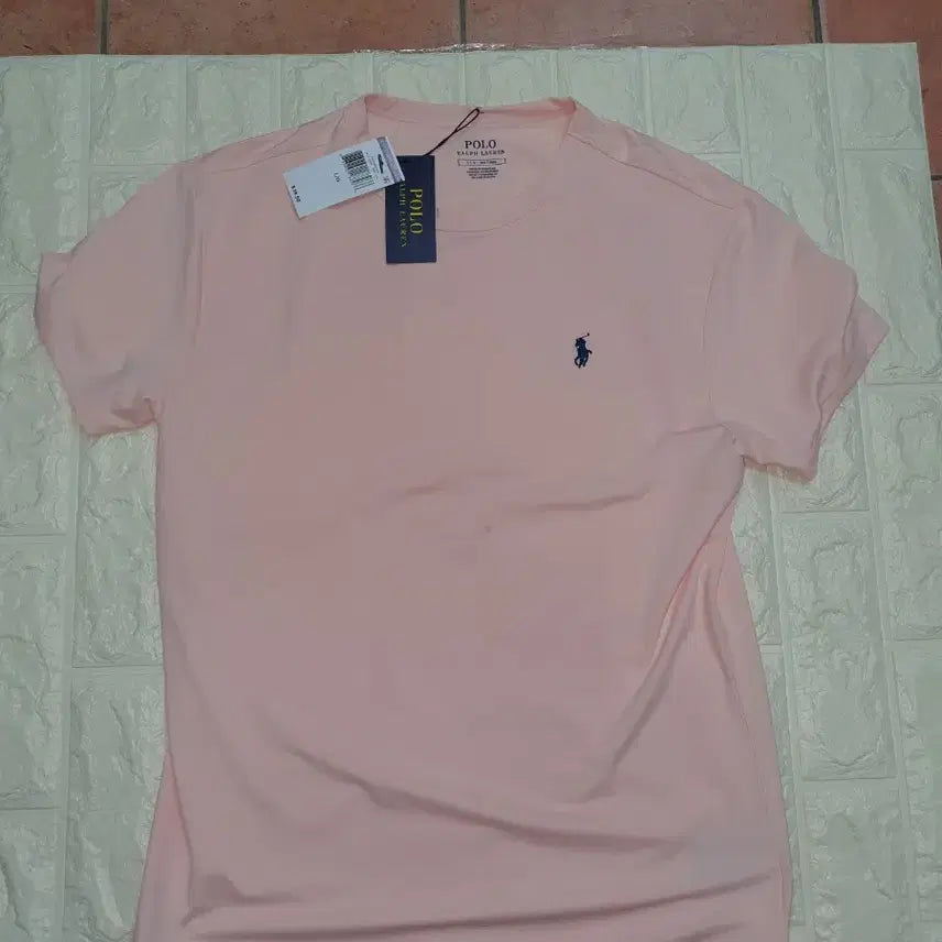 [BUNJANG] Polo Ralph Lauren Men's Crewneck Short Sleeve T-Shirt Pink / [새상품/L] 폴로 랄프로렌 남성 크루넥 반팔 티셔츠 (연핑크/정품택 포함)