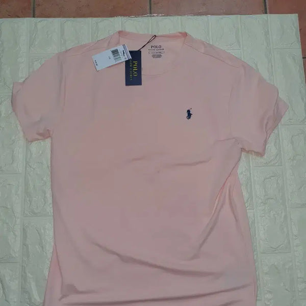 [BUNJANG] Polo Ralph Lauren Men's Crewneck Short Sleeve T-Shirt Pink / [새상품/L] 폴로 랄프로렌 남성 크루넥 반팔 티셔츠 (연핑크/정품택 포함)