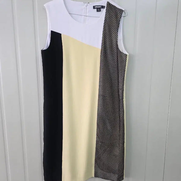 [BUNJANG] DKNY Color-Block Sleeveless Midi Dress / DKNY 배색 나시 원피스 M(새상품)