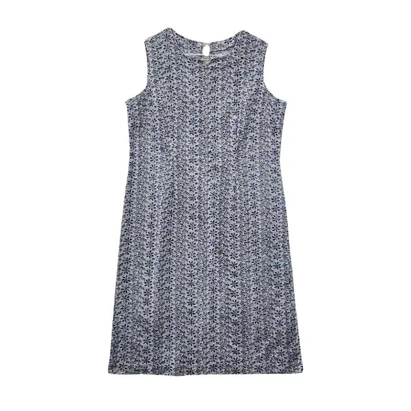 [BUNJANG] Vintage Light Blue Lace Punching Dress / 빈티지 플라워 레이스 펀칭 라이트 블루 원피스