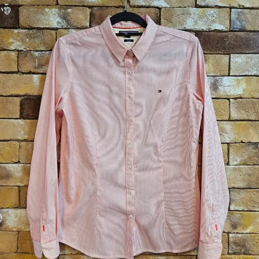 [BUNJANG] Tommy Hilfiger Striped Shirt Coral/Pink / 타미힐피거 셔츠 스트라이프