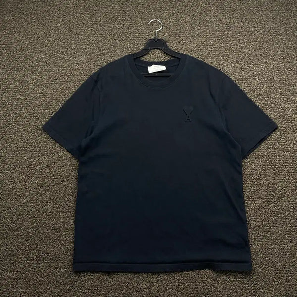 [BUNJANG] AMI Black Short Sleeve T-Shirt / 아미 블랙 반팔 티셔츠