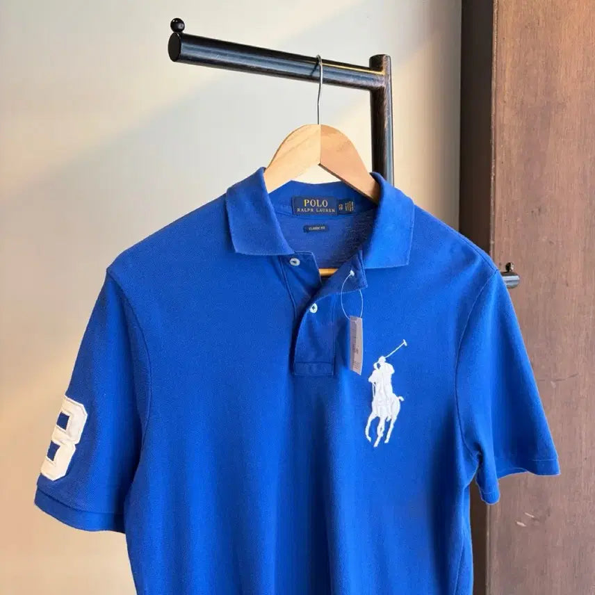 [BUNJANG] Polo Ralph Lauren Blue Big Pony Short Sleeve Polo Shirt / 17574 - 폴로 랄프로렌 블루 빅포니 반팔 카라티