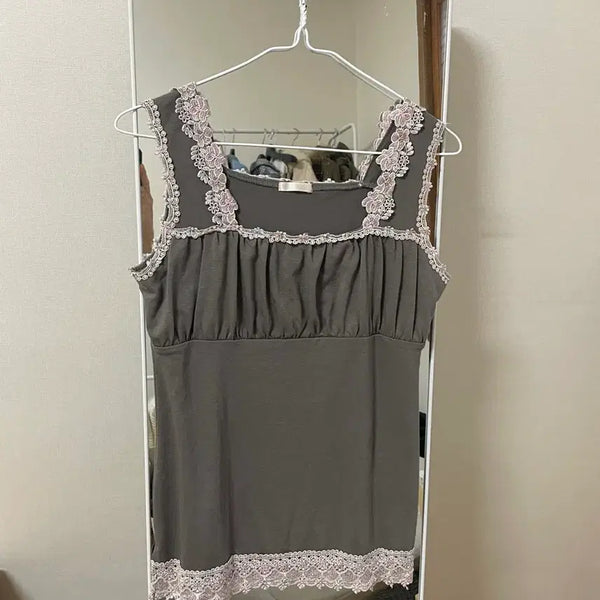 [BUNJANG] Cocómori Morigirl Khaki Camisole / 코코모리 모리 모리걸 카키 나시