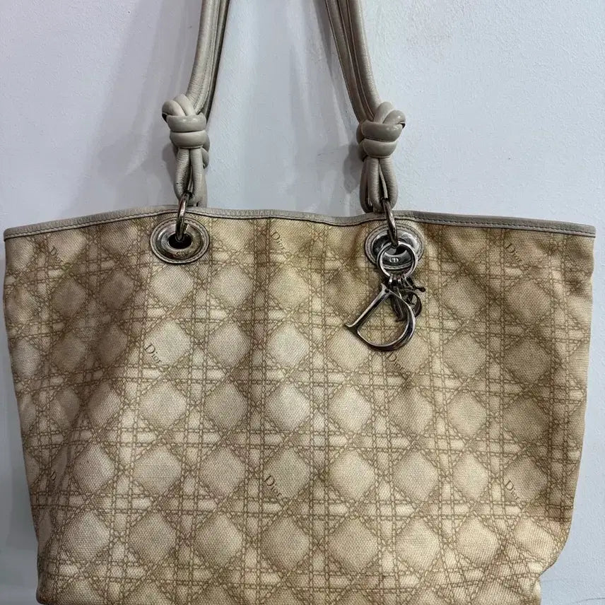 [BUNJANG] Dior Cannage Canvas Dotted Bag / 디올 카나쥬 캔버스 도트백