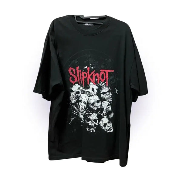 [BUNJANG] Slipknot Rock Punk Skull Oversized T-Shirt Vintage / 슬립낫 락 펑크 해골 스컬 오버핏 반팔 티셔츠 빈티지