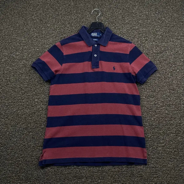 [BUNJANG] Polo Ralph Lauren Embroidered Logo Striped Pique T-Shirt / 폴로 랄프로렌 자수로고 단가라 피케 티셔츠