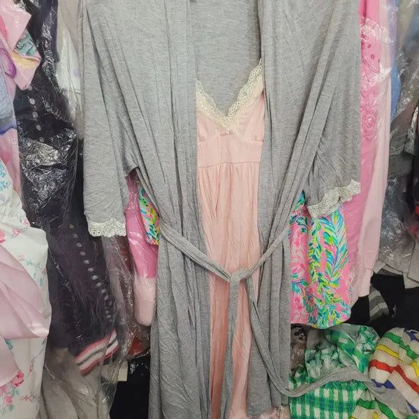 [BUNJANG] Imported Pink Slip Dress Lace Set / 핑크색 슬립 원피스 수입 레이스세트