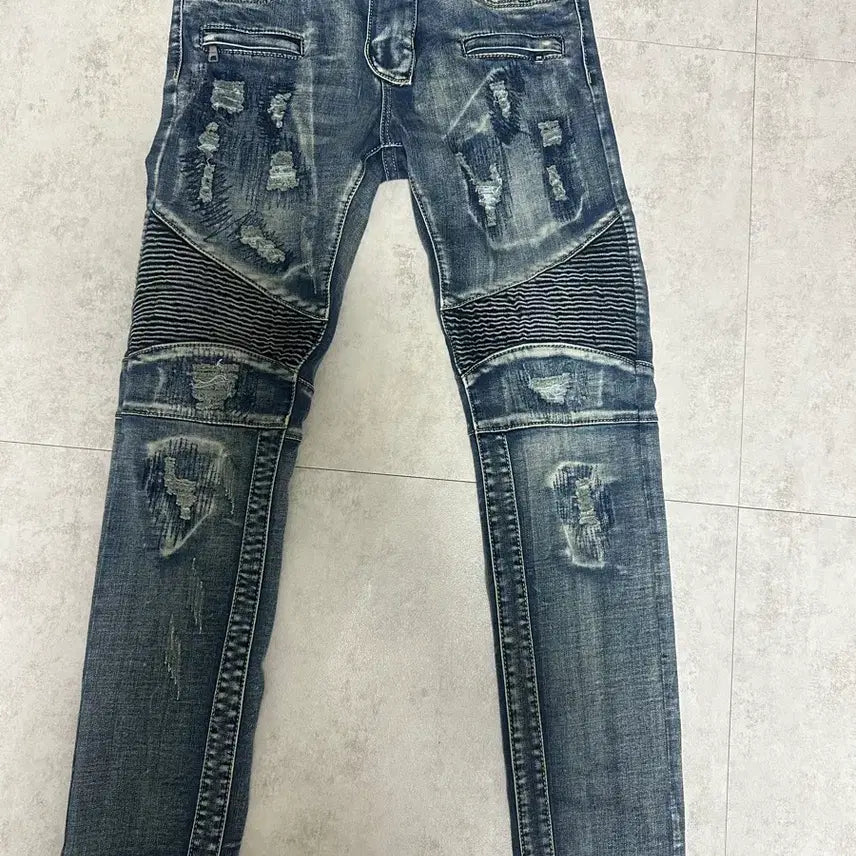 [BUNJANG] Balmain Style Biker Jeans / 발망 스타일 바이커진