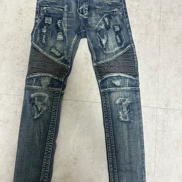 [BUNJANG] Balmain Style Biker Jeans / 발망 스타일 바이커진