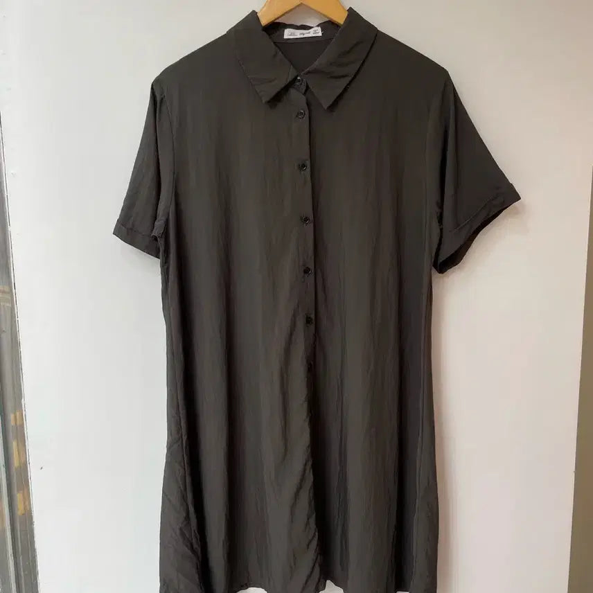 [BUNJANG] 66girls Short Sleeve Shirt Dress / 육육걸즈 반팔 셔츠 원피스