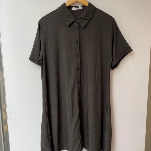 [BUNJANG] 66girls Short Sleeve Shirt Dress / 육육걸즈 반팔 셔츠 원피스