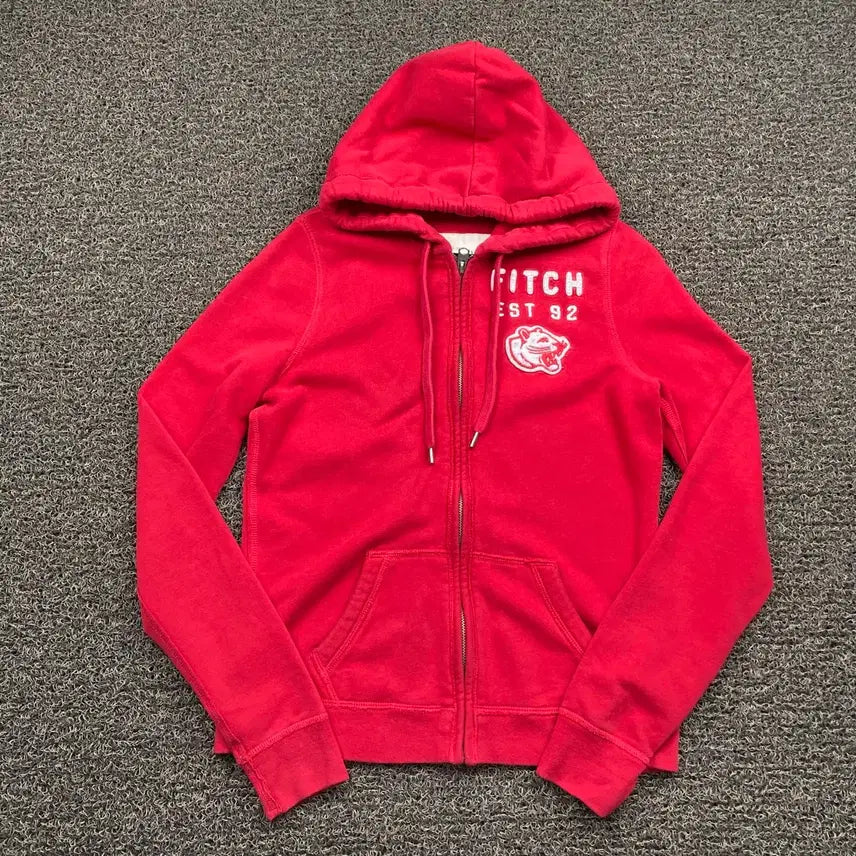 [BUNJANG] Abercrombie & Fitch Y2K What To Cook Red Hoodie Zip-up / 아베크롬비 y2k 와투케 레드 후드집업