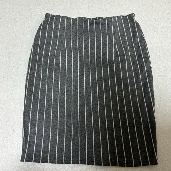 [BUNJANG] BEAMS Grey Midi Stripe Skirt / 빔즈 그레이 미디 스트라이프 스커트