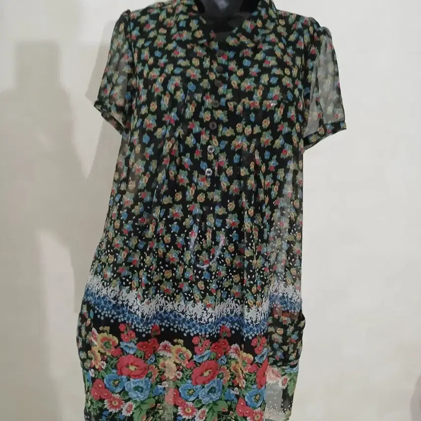 [BUNJANG] Bicollique Cool Material Print Blouse / 비꼴리끄 쿨소재 프린트 블라우스