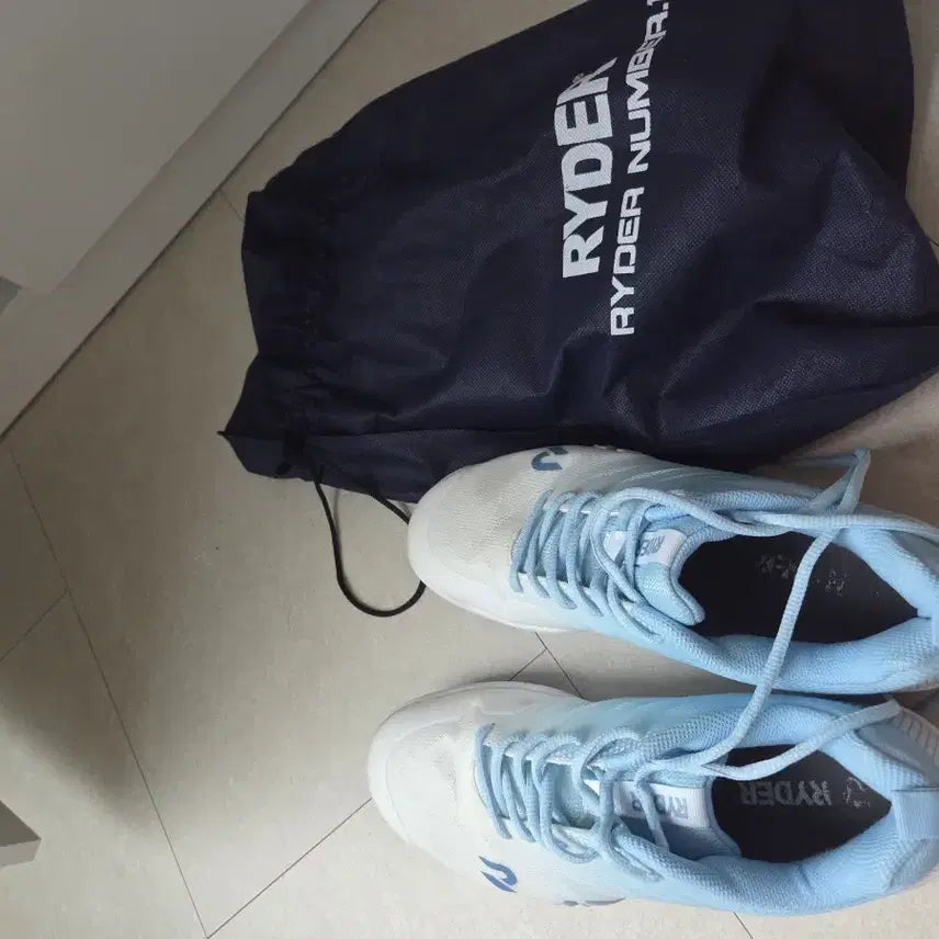 [BUNJANG] Rider Badminton Shoes Light Blue + Dust Bag / 라이더 운동화 라이트블루 + 더스트백