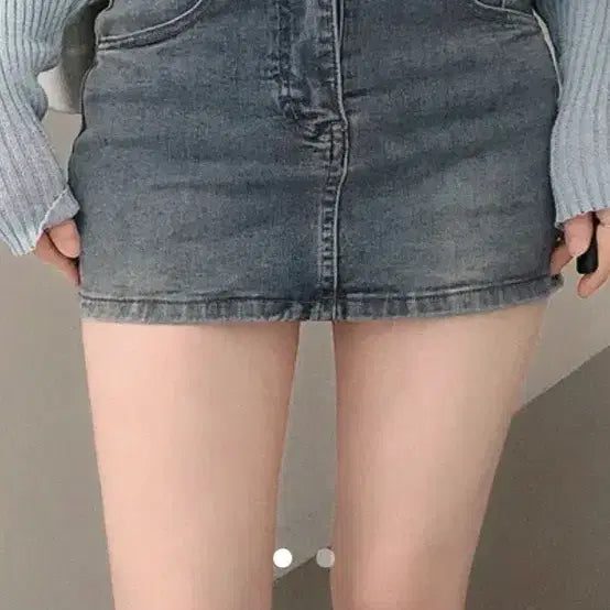 [BUNJANG] Denim High-Waist Mini Skirt / 데님 하이웨스트 미니 스커트
