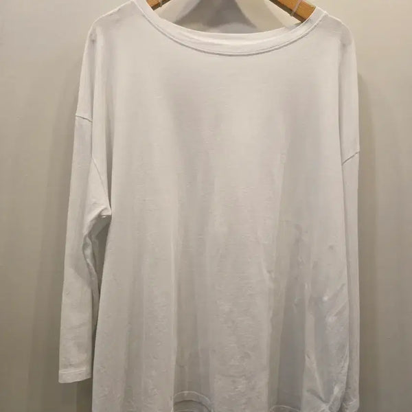 [BUNJANG] COS White Cotton Long Sleeve T-Shirt - Size S / COS 화이트 코튼 롱슬리브 티셔츠 S