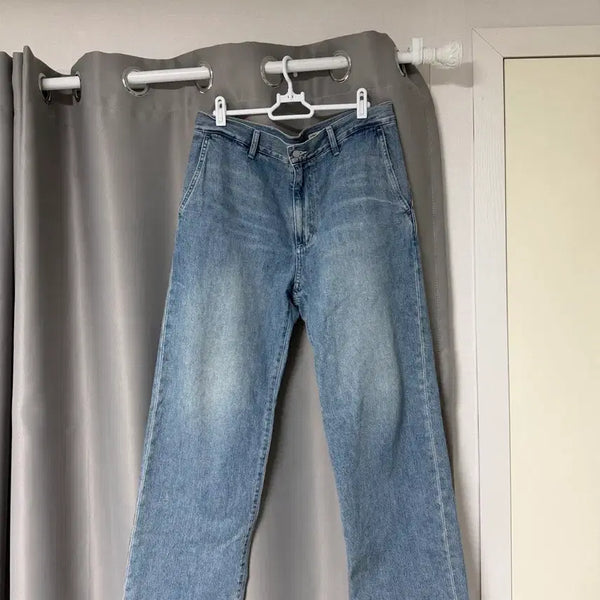 [BUNJANG] Porter Classic One Washed Straight Denim Mid Blue / [3] 포터리 원워시드 스트레이트 데님 미드 블루
