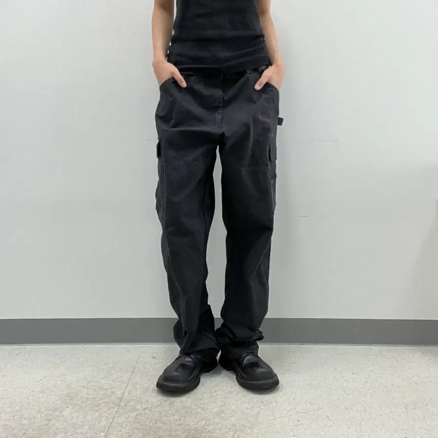 [BUNJANG] Wrangler Black Carpenter Cargo Pants / wrangler 랭글러 워크웨어 블랙 카펜터 카고 팬츠 38