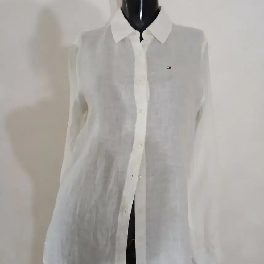 [BUNJANG] Tommy Hilfiger Cotton Blend Shirt Blouse / 타미힐피거 마소재 셔츠 블라우스
