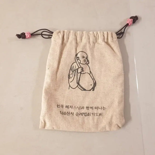 [BUNJANG] Buddhist Linen Pouch with Dongjaseung Illustration / 불교 린넨 파우치