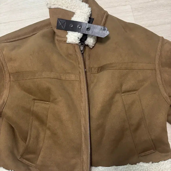 [BUNJANG] Zara Faux Fur Lined Leather Jacket / 자라 무스탕 팔아요