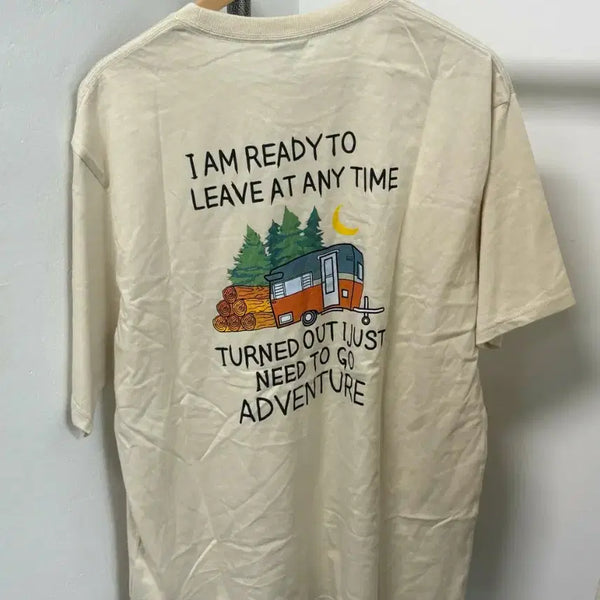 [BUNJANG] Mountain Adventure Beige Short Sleeve T-Shirt / 마운틴 어드벤처 베이지 반팔티