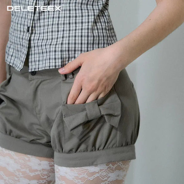 [BUNJANG] DeleteEX Ribbon Puff Pocket Low-Rise Cargo Shorts / DeleteEX 리본 퍼프 포켓 로우라이즈 카고 숏팬츠