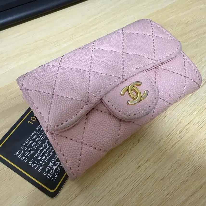 [BUNJANG] Chanel Caviar Card Holder Pink / 샤넬 캐비어 카드지갑 핑크