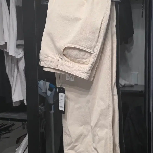 [BUNJANG] None Standard Contrast Denim Pants Cream / 미사용) 무탠다드 콘트라스트 데님 팬츠 크림