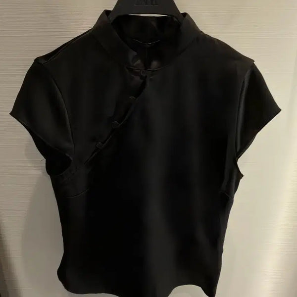 [BUNJANG] Zara Side Button Satin Shirt & Striped Short Sleeve Knit Jacket / 자라  옆면 버튼 새틴셔츠, 스트라이프 반소매 니트 자켓 판매