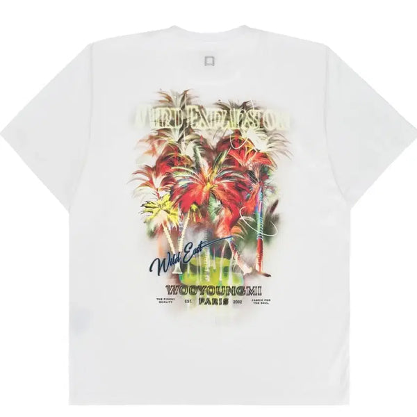 [BUNJANG] Wooyoungmi Palm Tree Graphic T-Shirt White 25SS / 우영미 야자수 그래픽 티셔츠 화이트 25SS
