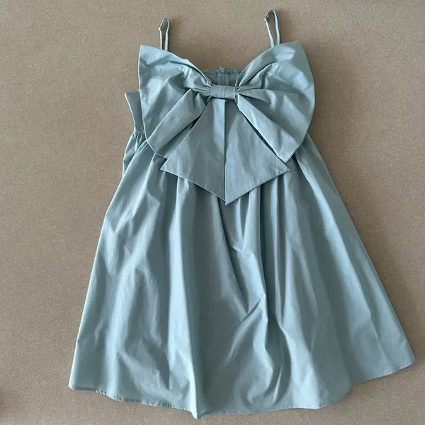 [BUNJANG] Sky Blue Ribbon Strap Mini Dress / 하늘색 리본 끈 원피스