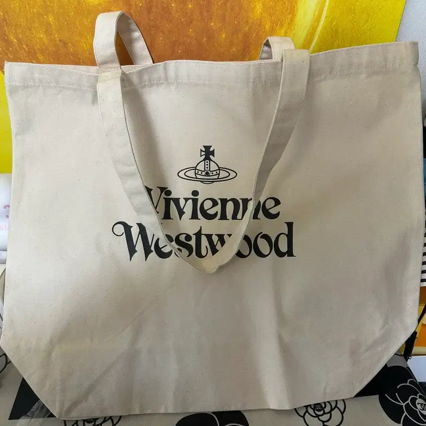 [BUNJANG] Vivienne Westwood Logo Canvas Eco Bag / 비비안웨스트우드 에코백
