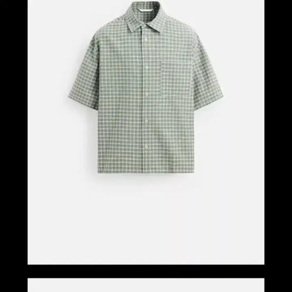 [BUNJANG] Zara Oxford Structure Short Sleeve Shirt - Size L / 자라 옥스퍼드 스트럭처 반팔셔츠 L