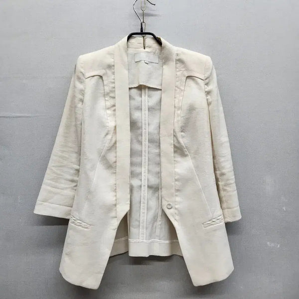 [BUNJANG] Vogue Shoulder Lapel Linen Blend Jacket Size S / 보브 숄 라펠 절개라인 린넨혼방 자켓 55(S)