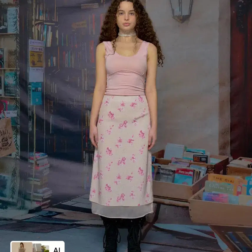 [BUNJANG] BonBon Floral Layered Skirt / BonBon Floral Layered Skirt