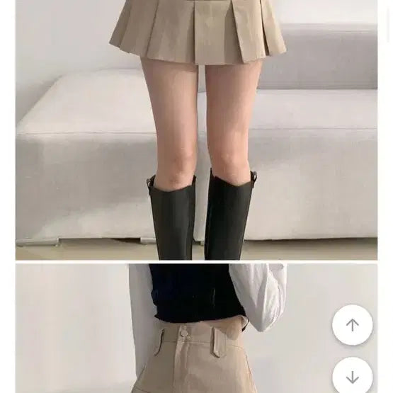 [BUNJANG] Pleated Skirt Beige / 플리츠 스커트 베이지
