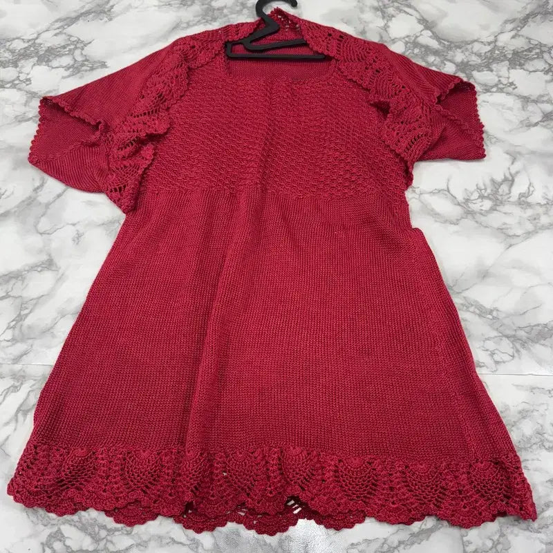 [BUNJANG] She's Miss Genuine Cardigan Sleeveless Dress Set / [정품/44-55] 쉬스미스 가디건 민소매 원피스 세트