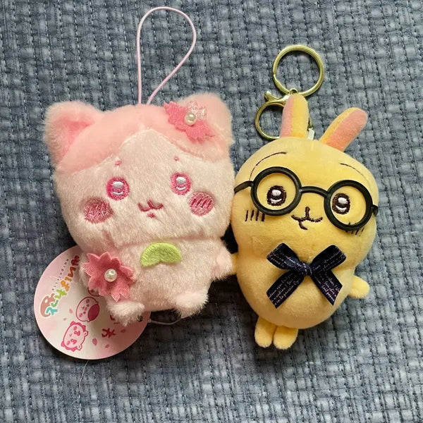[BUNJANG] Chiikawa Cherry Blossom Keychain & Usagi with Glasses Keychain Bundle Set / 치이카와 벚꽃 키링, 안경 우사기 키링 일괄