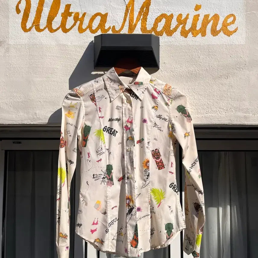 [BUNJANG] Etro Paper Doll Graphic Shirt (Size 40, Made in Italy) / 에트로 페이퍼돌 그래픽 셔츠 (사이즈 40) (이탈리아제)