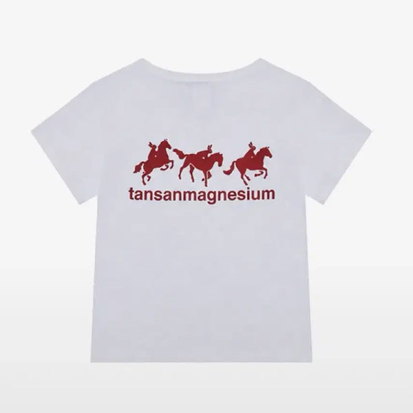 [BUNJANG] Horse Rabbit T-Shirt (White/Red) / [새상품/교환가능] 탄산마그네슘 홀스 래빗 티셔츠 (화이트/레드)