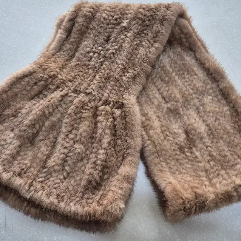 [BUNJANG] Natural Mink Knitted Muffler Scarf / 밍크 머플러 니팅밍크 목도리 쪽밍크 머플러