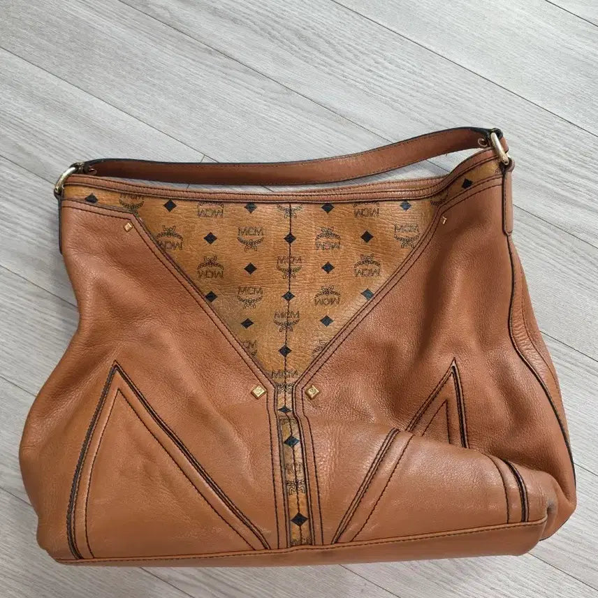 [BUNJANG] MCM Visetos Logo Pattern Tote Bag Brown / MCM 토트백 브라운 MCM 로고 패턴