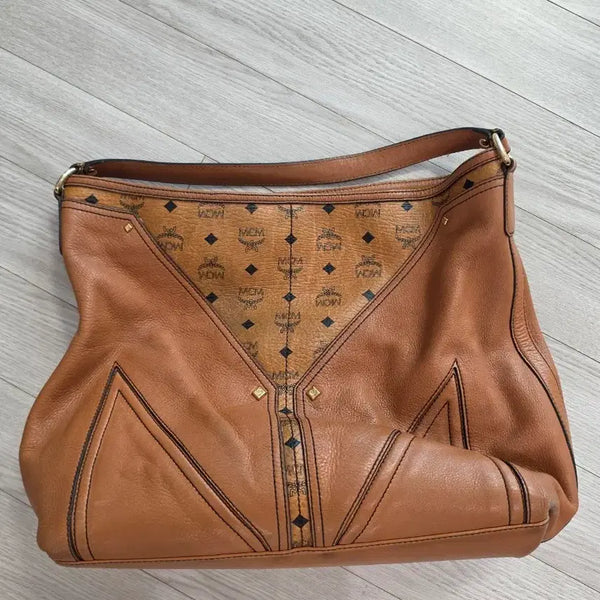 [BUNJANG] MCM Visetos Logo Pattern Tote Bag Brown / MCM 토트백 브라운 MCM 로고 패턴